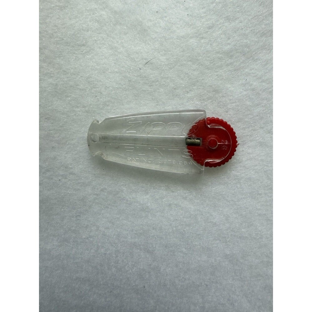 Vintage Plastic Zippo Flint Dispensers with old Flint One Flint Clear